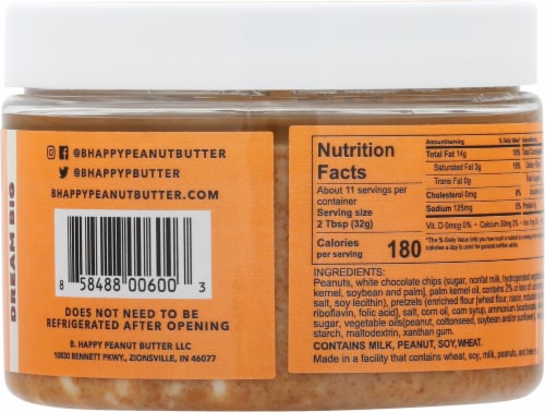 B.Happy Dream Big White Chocolate Pretzel Peanut Butter Perspective: back