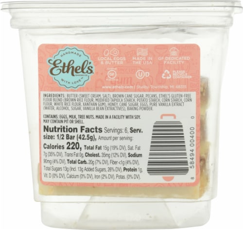 Ethel's Baking Co. Pecan Dandy Bars Perspective: back