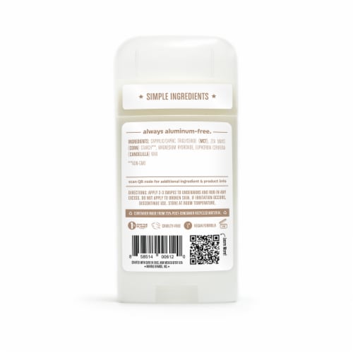 Humble® Simply Unscented Vegan & Sensitive Skin Deodorant Stick Perspective: back