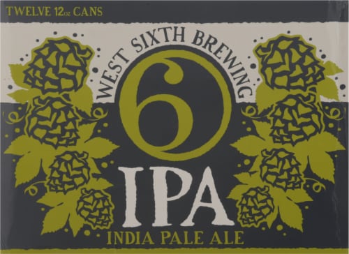 West Sixth Brewing IPA Craft Beer Cans Perspective: back