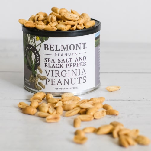 Belmont Peanuts Sea Salt & Black Pepper Virginia Peanuts, 10 oz Perspective: back
