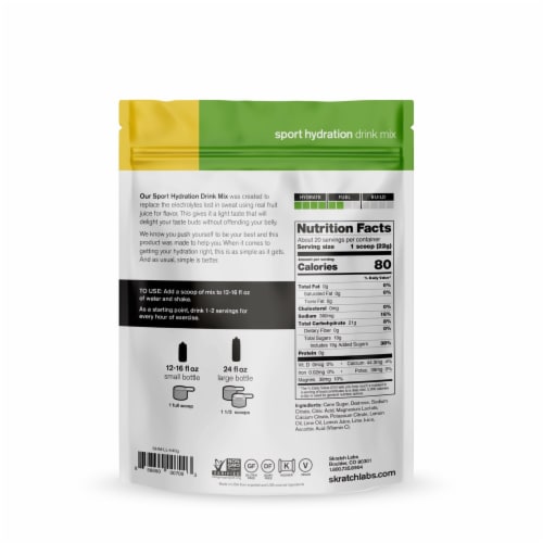 skratch LABS Lemon & Lime Hydration Drink Mix Perspective: back