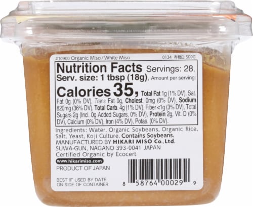 Hikari Organic White Miso Perspective: back