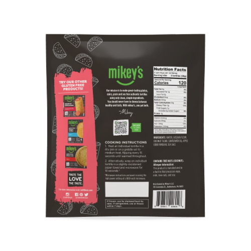Mikey's® Cassava Flour Gluten & Grain Free Tortillas Perspective: back