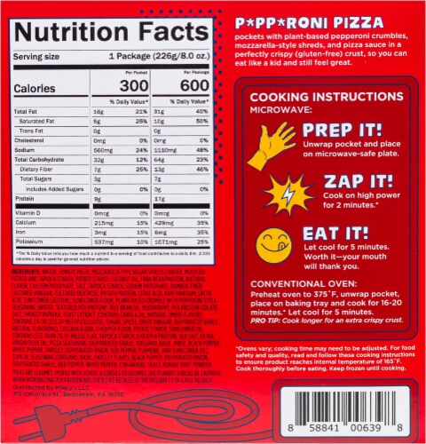 Mikey's® Plant Based Pepperoni Pizza Pockets Perspective: back