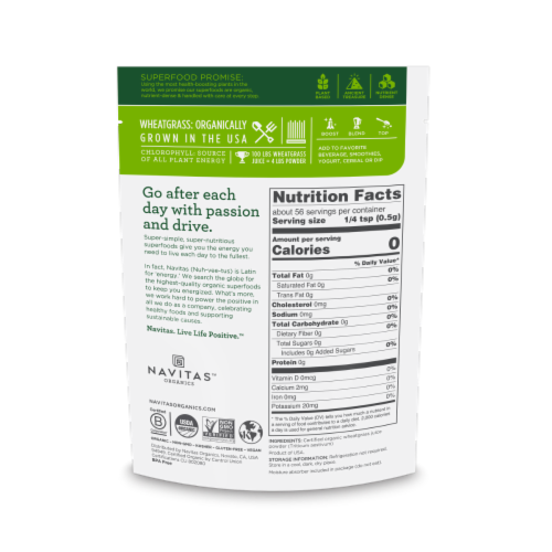 Navitas Organics Freeze-Dried Wheatgrass Powder Perspective: back
