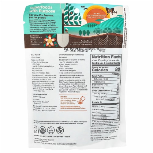 Navitas Organics Organic Chia Powder - 8 oz (227 g) Perspective: back