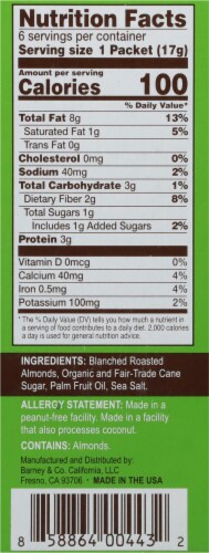 Barney Butter Crunchy Almond Butter Snack Packs Perspective: back