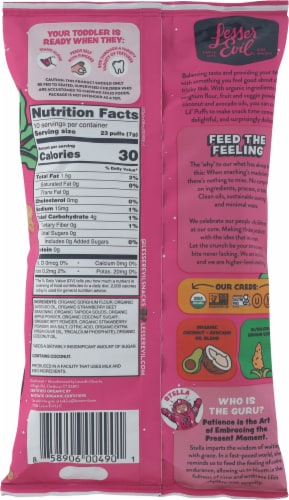 LesserEvil® Strawberry Beet Lil' Puffs Perspective: back