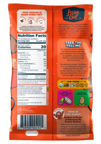 LesserEvil® Sweet Potato Apple Lil' Puffs Perspective: back