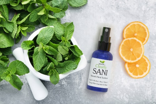 Clearly SANI, Organic Cane Alcohol Hand Sanitizer in Orange Mint (Set of 2) Perspective: back