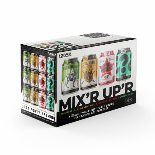 Lost Forty Brewing Mix'R Up'R Variety Craft Beer Perspective: back