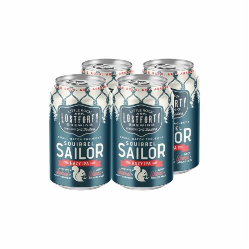 Lost Forty Brewing Squirrel Sailor Hazy IPA Craft Beer Perspective: back