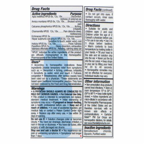 TRP Earache Relief PM Ear Drops Perspective: back