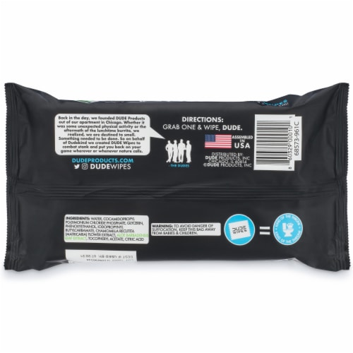 DUDE Wipes® Extra Large Unscented Flushable Wipes Perspective: back