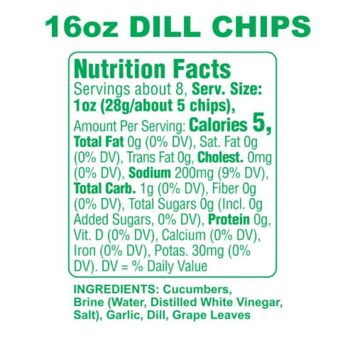 Grillo's® Fresh Classic Dill Pickle Chips Perspective: back