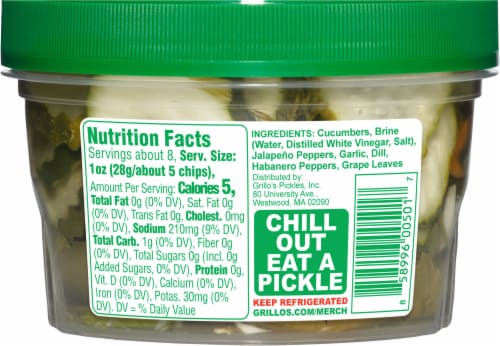 Grillo's® Pickles Hot Classic Dill Chips Perspective: back
