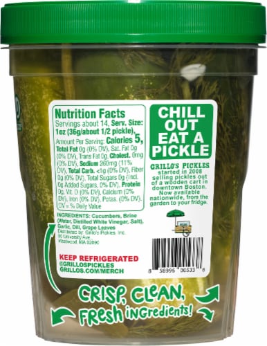 Grillo's® Pickles Fresh Whole Dills Perspective: back
