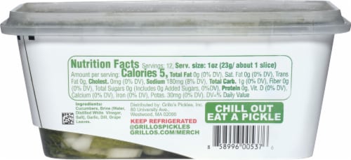 Grillo's® Pickles Sandwich Makers® Dill Pickle Slices Perspective: back
