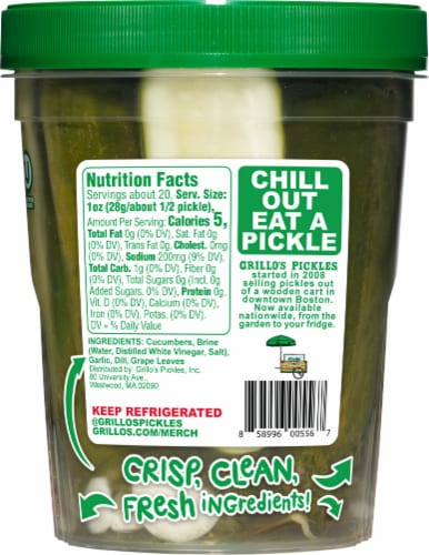 Grillo's Pickles Classic Dill PIckle Halves Perspective: back