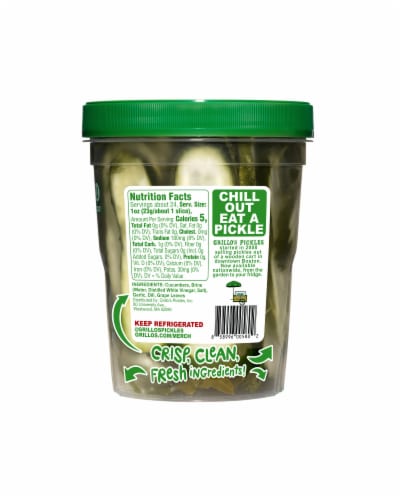 Grillo's® Sandwich Makers Dill Pickles Perspective: back