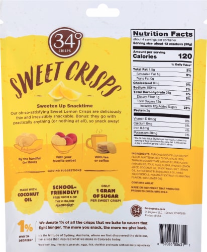 34 Degrees Sweet Lemon Crisps Perspective: back