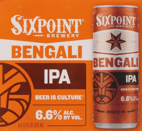Sixpoint Bengali IPA Beer 6 Cans Perspective: back