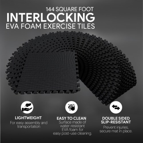 BalanceFrom Fitness 144 Sq Ft Interlocking EVA Foam Exercise Mat