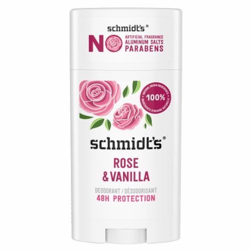 Schmidt's® Aluminum-Free 24-Hour Odor Protection Rose & Vanilla Vegan Natural Deodorant Stick Perspective: back