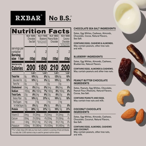 RXBAR Variety Pack Protein Bars Perspective: back