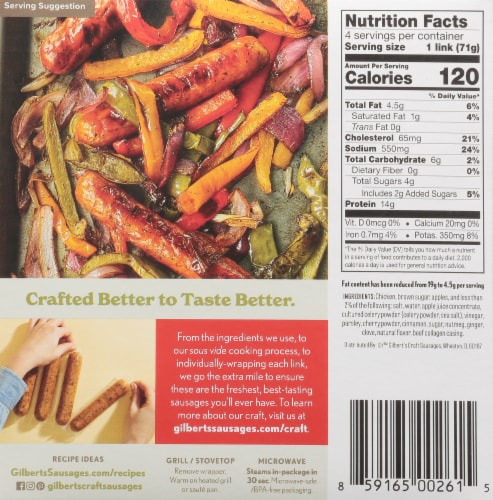 Gilbert's® Harvest Apple Chicken Sausage Perspective: back