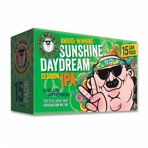 Fat Head's Brewery Sunshine Daydream Session IPA Craft Beer Cans Perspective: back