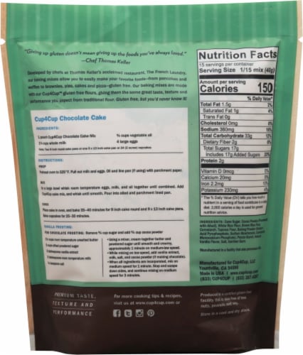 Cup4Cup™ Gluten Free Chocolate Cake Mix Perspective: back
