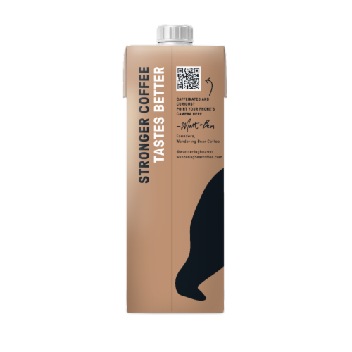 Wandering Bear Organic Straight Black Cold Brew Ready to Drink Coffee Perspective: back