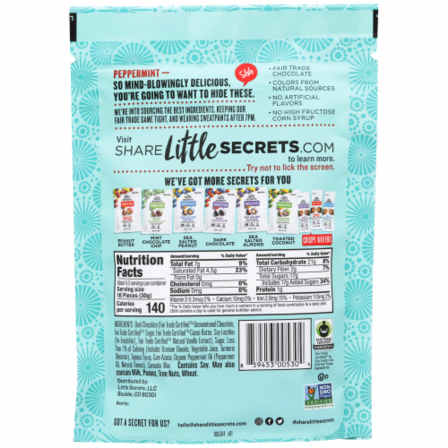 Little Secrets® Peppermint Dark Chocolate Pieces Perspective: back