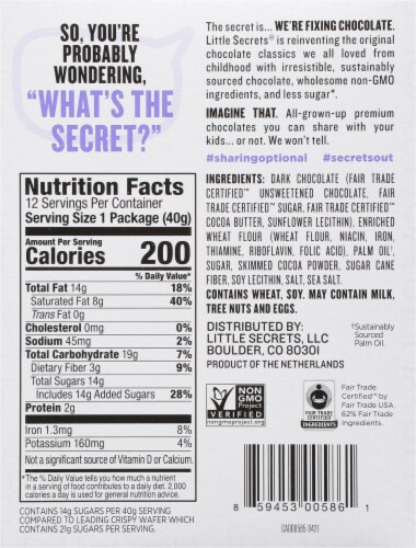 Little Secrets® Dark Chocolate Sea Salt Crispy Wafers Perspective: back