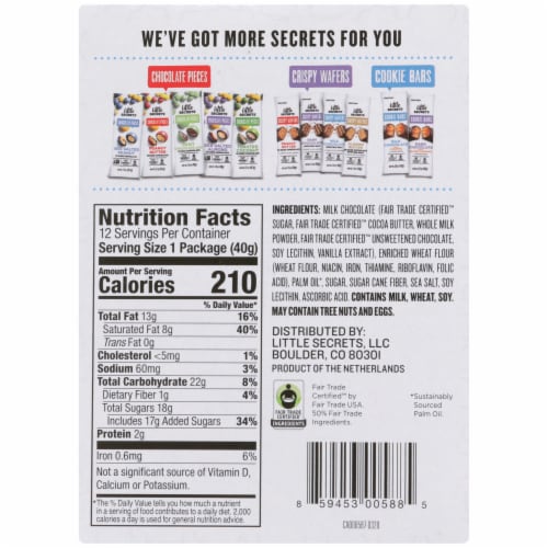 Little Secrets® Milk Chocolate With Sea Salt Crispy Wafers Perspective: back