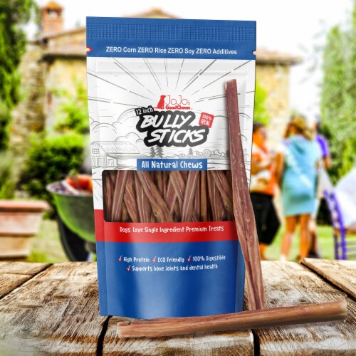 JoJo Modern Pets 12 Inch Bully Sticks - All Natural Dog Treats - Standard (4-Pack) Perspective: back