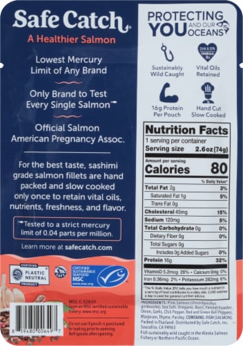 Safe Catch Wild Pacific Pink Salmon - Italian Herb Pouch Perspective: back