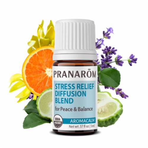 Pranarom Aromacalm Stress Relief Diffusion Blend Essential Oil Blend Perspective: back