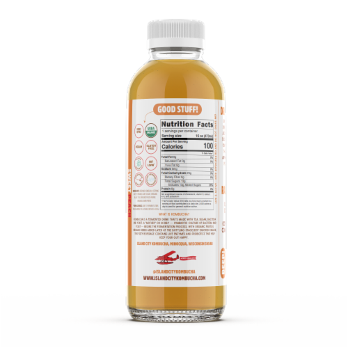 Island City Sweet Peach Kombucha Perspective: back