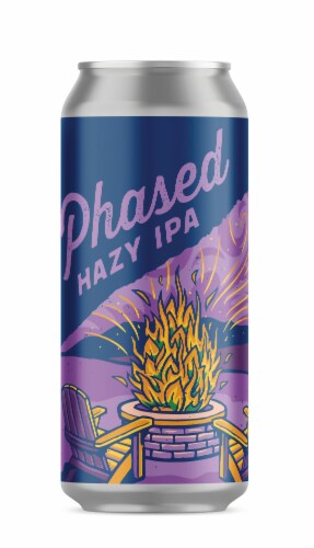 Blue Mountain Brewery Phased Hazy IPA Beer Cans Perspective: back