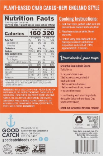 Good Catch Foods New England Style Plant Based Crab Cakes Perspective: back