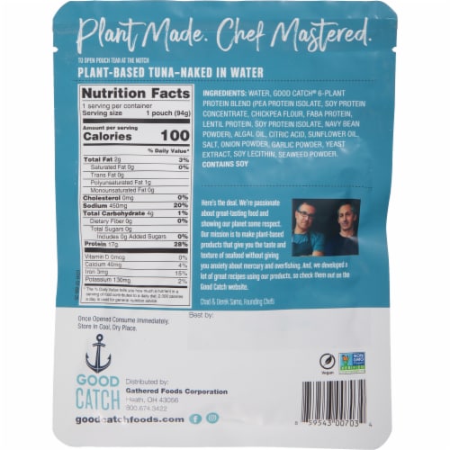 Good Catch Foods Naked in Water Fish-Free Tuna Perspective: back