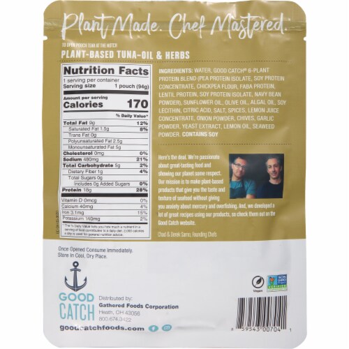 Good Catch Foods Oil & Herbs Fish-Free Tuna Perspective: back