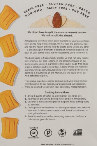 Cappello's Gnocchi Almond Flour Pasta Perspective: back