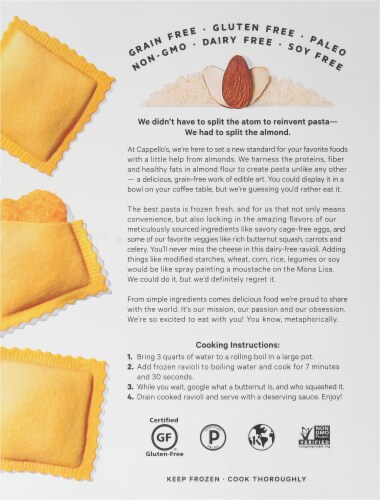 Cappello's Butternut Squash Ravioli Perspective: back
