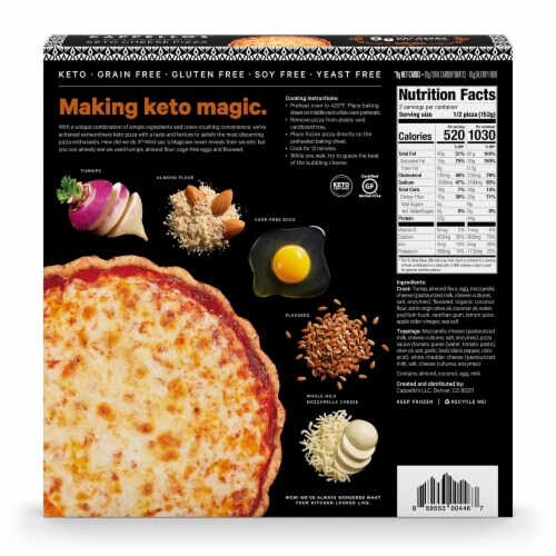 Cappello's® Keto Cheese Frozen Pizza Perspective: back