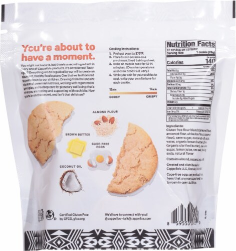 Cappello's Frozen Brown Butter Sugar Cookie Dough Perspective: back