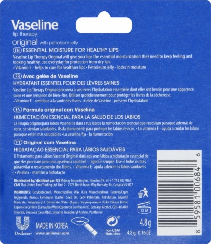 Vaseline Original Lip Therapy Perspective: back